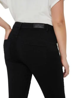 Pantalon 5 Poches Grande Taille noir uni avec une coupe slim
