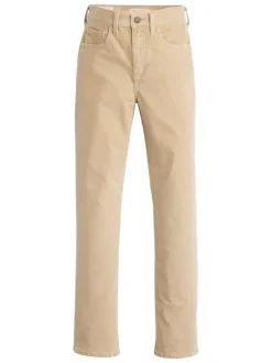 Pantalon 5 Poches 724™ High Rise Straight en coton beige uni à coupe droite