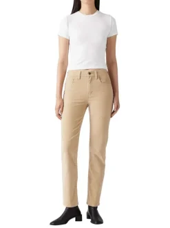 Pantalon 5 Poches 724™ High Rise Straight en coton beige uni à coupe droite