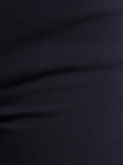 Pantalon 5 Poches marine uni à coupe slim avec rivets argentés