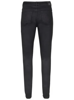 Pantalon 5 Poches noir uni avec une coupe slim et 3 poches à l'avant