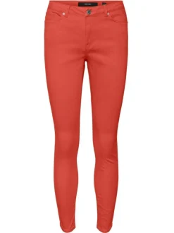 Pantalon 5 Poches Vmsvea orange uni coupe slim