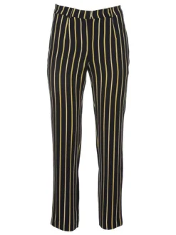 Pantalon à rayures taille haute femme