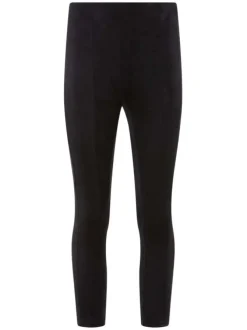 Pantalon regular effet velours noir