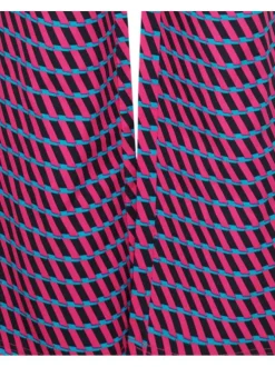 Pantalon rose avec un imprimé géométrique intégral et une coupe flare