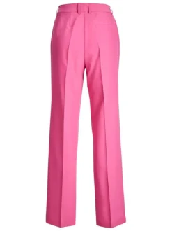 Pantalon rose Mary avec pli central et vertical sur les 2 faces coupe droite