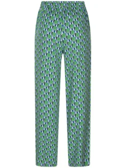 Pantalon Sixtime vert imprimé abstrait à coupe droite et taille élastiquée