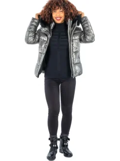 Pantalon Sophia noir en coton mélangé uni coupe slim 5 Poches
