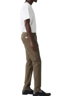 Pantalon taupe uni Xx Chino Std en coton coupe slim et multiples poches