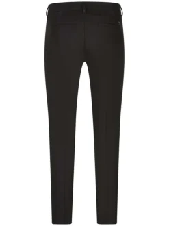 Pantalon Tessa Socially noir uni avec une coupe slim et tissu en nid d'abeille