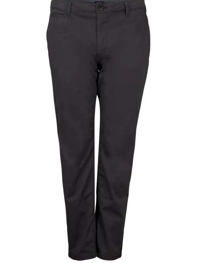 Pantalon Travis anthracite en coton uni coupe chino
