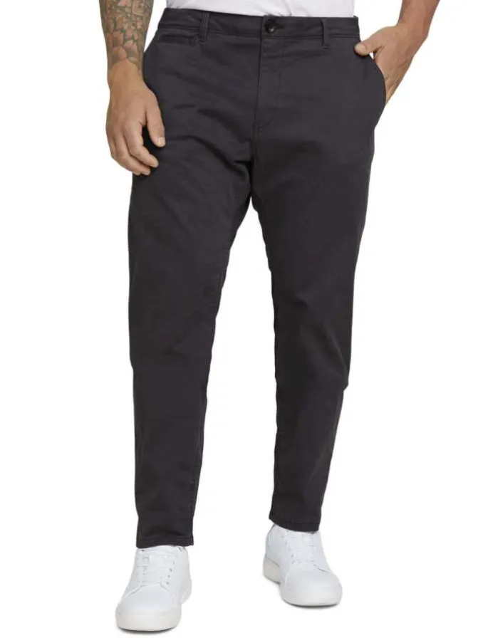 Pantalon Travis anthracite en coton uni coupe chino