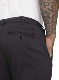 Pantalon Travis anthracite en coton uni coupe chino