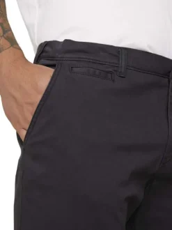 Pantalon Travis anthracite en coton uni coupe chino