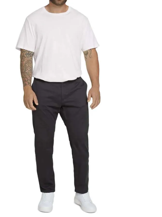 Pantalon Travis anthracite en coton uni coupe chino