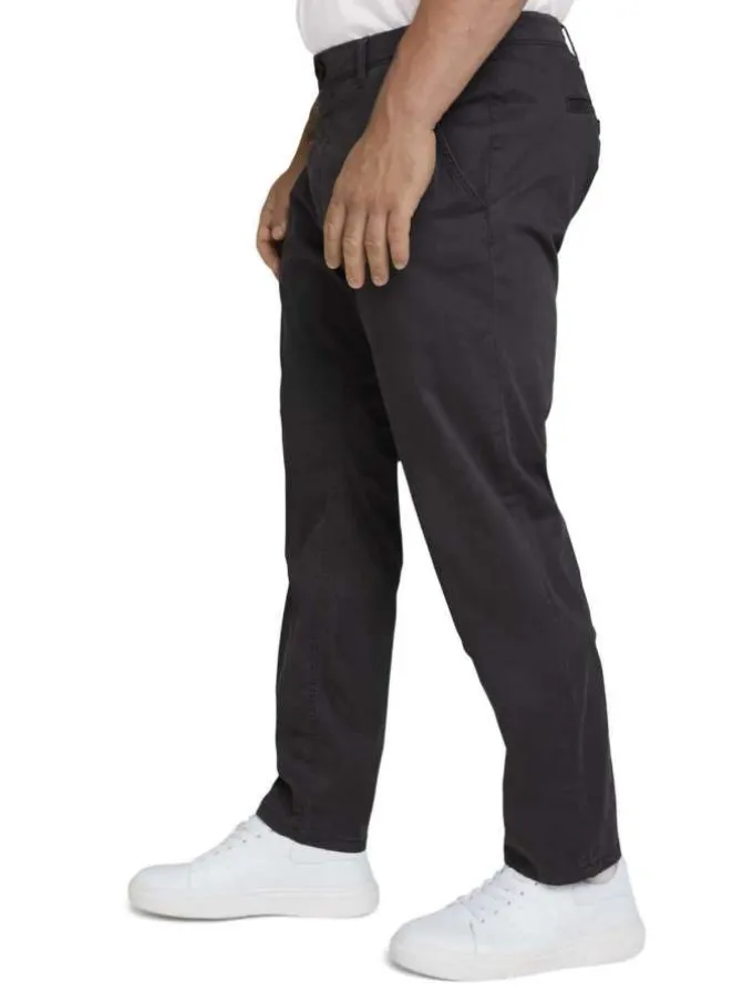Pantalon Travis anthracite en coton uni coupe chino