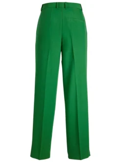 Pantalon vert uni avec une coupe chino et poche droite à l'arrière