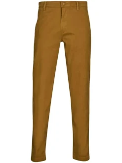Pantalon Xx Chino Std taper en coton camel uni avec une coupe taper