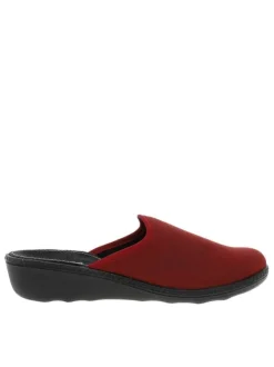 Pantoufles AVIGNON rouge avec talon compensé