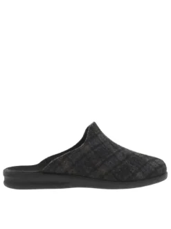 Pantoufles BELFORT à motif Tartan gris et marine