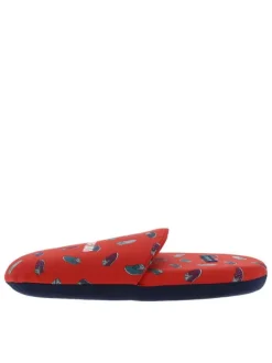 Pantoufles ouvertes Pantouflard rouges à motif pantoufles multicolores