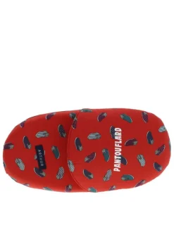 Pantoufles ouvertes Pantouflard rouges à motif pantoufles multicolores
