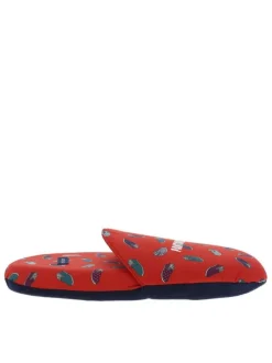 Pantoufles ouvertes Pantouflard rouges à motif pantoufles multicolores