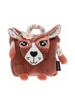 Petit sac à dos Melimelos La Biche brique uni avec texture douce