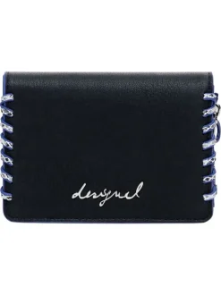 Petit porte-monnaie noir zippé avec des détails peau de serpent