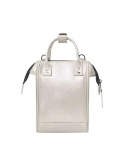 Petit sac à bandoulière ajustable or uni à anses et fermeture zippée