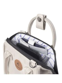 Petit sac à bandoulière ajustable or uni à anses et fermeture zippée