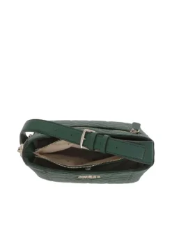 Petit sac à main porté épaule vert sapin matelassé avec une anse réglable