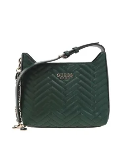 Petit sac à main porté épaule vert sapin matelassé avec une anse réglable