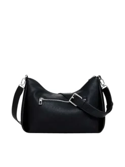 Petit sac porté épaule noir à strass et clous avec un patch Mickey à l'avant