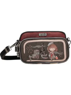 Pochette à bandoulière amovible multicolore pourvue de motifs exclusifs