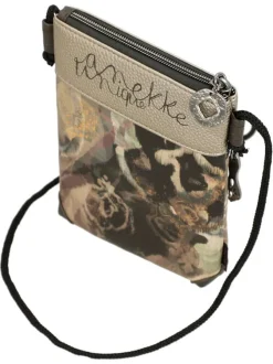 Pochette beige orné de motifs exclusifs et pourvu d'une bandoulière fine