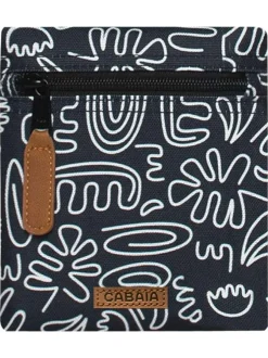 Pochette latérale Coursives S noire à motif floral imprimé avec 1 zip