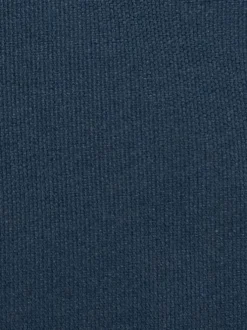 Pochette marine unie avec patch et fermeture zippée noire à l'avant