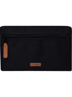 Pochette noire unie pourvue d'une fermeture zippée