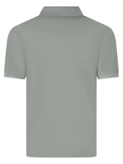 Polo en coton vert d'eau pourvu d'un col boutonné et de manches courtes