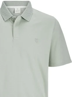 Polo vert d'eau uni à coupe droite avec col à revers boutonné et manches courtes