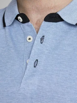 Polo ciel pour homme avec logo en coton coupe droite PAULOS