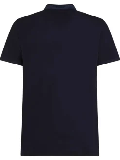 Polo en better coton initiative noir uni droit avec un col zippé