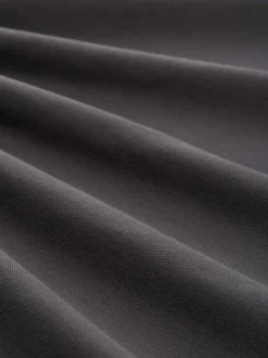 Polo en coton anthracite uni avec une coupe droite et un col à revers