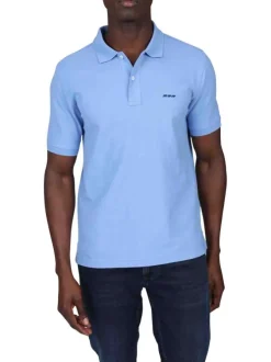 Polo en coton biologique lavande uni avec une coupe droite et un col à revers