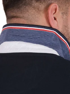 Polo en coton biologique marine uni pourvu de manches courtes