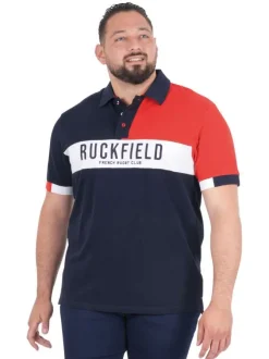 Polo en coton biologique marine uni pourvu d'un col boutonné