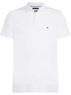 Polo en coton blanc avec un col à rabats et des manches courtes