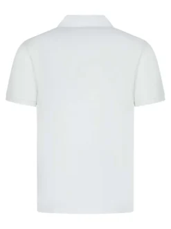 Polo en coton blanc maille piquée avec un col à revers et une coupe droite