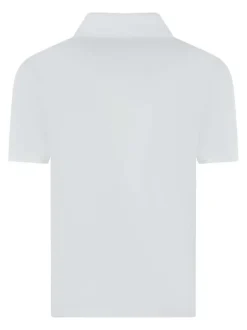 Polo en coton blanc uni avec une coupe droite et le logo brodé à la poitrine